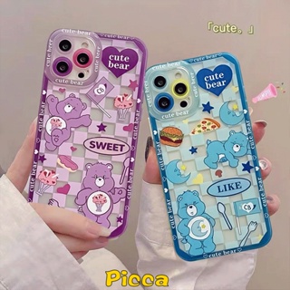 เคสโทรศัพท์มือถือแบบนิ่ม ลายการ์ตูน สําหรับ OPPO A17K A57 A5s A78 A17 A15 A12 A16 A16E A95 A74 A96 A1K A96 A9 A7 A5 A12E A76 A55 A31 A92 A54 A53 Reno 8T 8 6 7 4 5F 5 A52 A3s เคสหมีแคร์แบร์น่ารัก