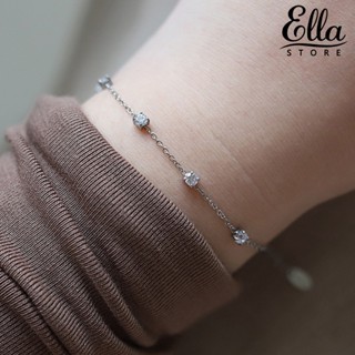 Ellastore123 สร้อยข้อมือโซ่ สเตนเลส ชุบไฟฟ้า รูปดาวห้าแฉก ปรับแสงได้ หรูหรา ไม่ทําให้เกิดอาการแพ้ เครื่องประดับ สําหรับผู้หญิง