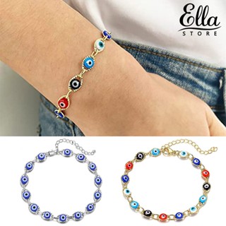 Ellastore123 ใหม่ สร้อยข้อมือ รูปดวงตาปีศาจ สไตล์ฮิปฮอป พังก์ ปรับได้ หลากสี เครื่องประดับแฟชั่น สําหรับผู้ใหญ่