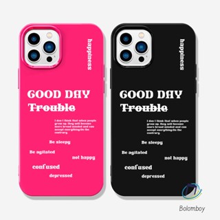 คู่เคสโทรศัพท์ สำหรับไอโฟน 11 12 13 14 15 Pro Max 7 8 Plus XR X XS MAX ขอให้เป็นวันที่ดี อ่อนนุ่มทีพียูสีเยลลี่เปลือก