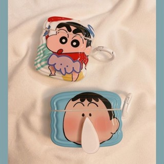 เคสหูฟังบลูทูธ ลายการ์ตูนชินจังน่ารัก หมุนได้ สําหรับ airpods 2 3 pro