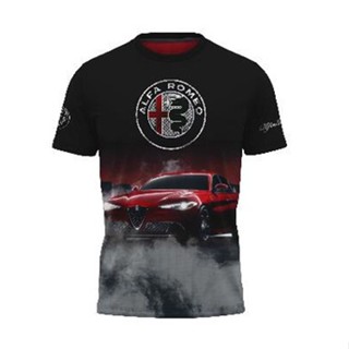 เสื้อยืด ลายทีมแข่งรถ Abarth Fiat Sublimation Baju Microfiber Jersi Jersey