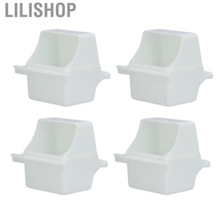 Lilishop 4 Sets Birds Dispenser Feeder White PP Plastic Hanging Waterer  Feeders RE