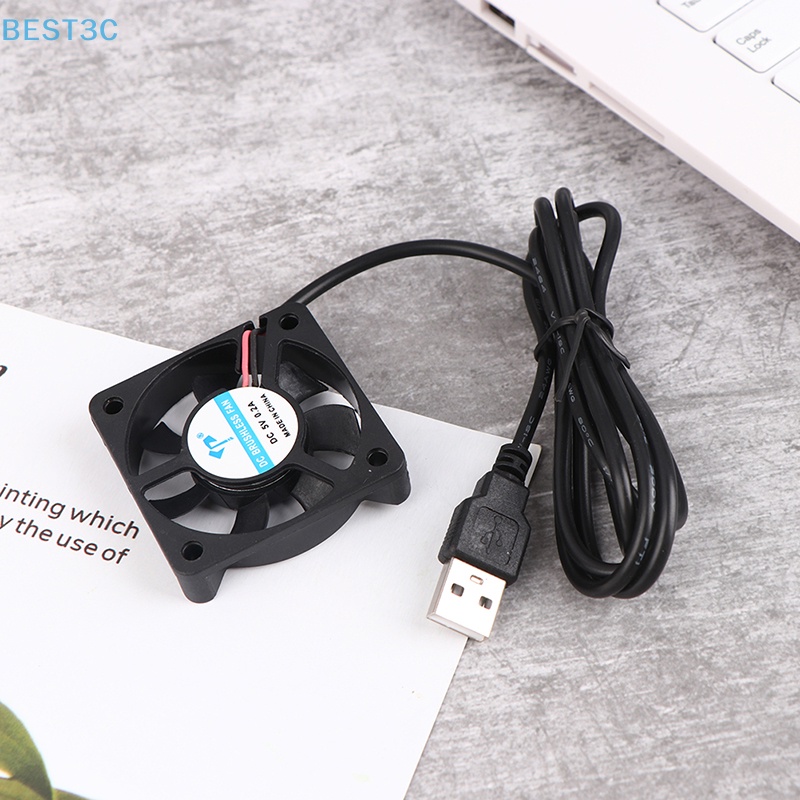 Best3c DC5010 ขายดี สายเคเบิลเชื่อมต่อพัดลมระบายความร้อน เสียงเงียบ 5V USB สําหรับคอมพิวเตอร์ 1 ชิ้น