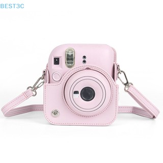 Best3c เคสกระเป๋าหนัง PU พร้อมสายคล้องไหล่ สําหรับกล้อง Instax Mini 12