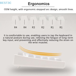 Best3c ปุ่มกดคีย์บอร์ด ABS 104 คีย์ สีโปร่งใส สไตล์เกาหลี สําหรับเล่นเกม 1 ชิ้น