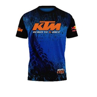 เสื้อยืด ลายทีมแข่งรถ Red Bull KTM Baju Microfiber Jersi Jersey Sublimation Racing Jersey