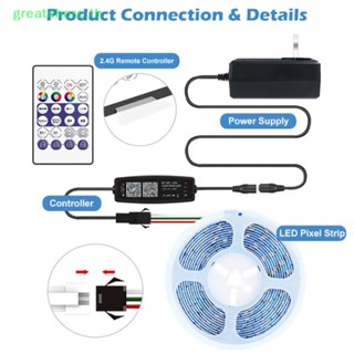 Greatshore WS2812B ตัวควบคุมเพลงบลูทูธ สําหรับแถบไฟ LED USB APP