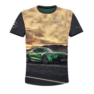 เสื้อยืด ลายทีมแข่งรถ Mercedes-Benz Baju Microfiber Jersi Jersey Sublimation