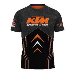 เสื้อยืด ลายทีมแข่งรถ Red Bull KTM Baju Microfiber Jersi Jersey Sublimation Racing Jersey