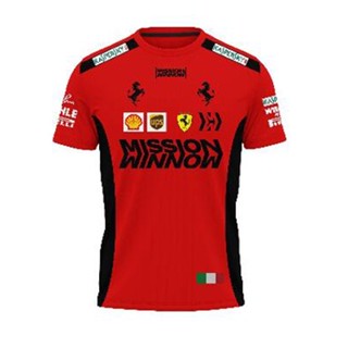 เสื้อกีฬาแขนสั้น ลายทีมแข่ง Ferrari F1 Sublimation Baju ไมโครไฟเบอร์