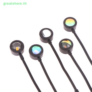 Greatshore โคมไฟโปรเจคเตอร์ LED รูปพระอาทิตย์ตก ชาร์จ USB สําหรับถ่ายภาพ 1 ชิ้น