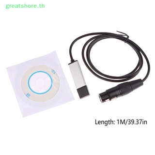 Greatshore สายเคเบิลอะแดปเตอร์ USB เป็น DMX สําหรับเวทีดิสโก้ ไฟหน้า คอมพิวเตอร์ PC DMX512