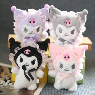 Sanrio Keychians Kawaii ของเล่นตุ๊กตา Kuromi Cinnamoroll ตุ๊กตาตุ๊กตารูปการ์ตูน Plushie พวงกุญแจกระเป๋าจี้ของเล่นสำหรับเด็ก M