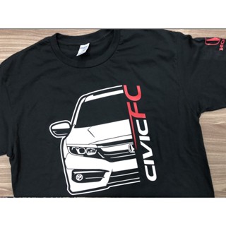 GILDAN เสื้อยืด ผ้าฝ้าย พิมพ์ลาย Honda Civic FC พรีเมี่ยม สีดํา