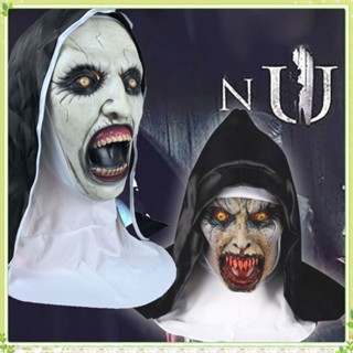 หน้ากากยาง คอสเพลย์ The Horror Scary Nun Latex Mask Headscarf Valak พร็อพปาร์ตี้ฮาโลวีน สําหรับผู้ใหญ่