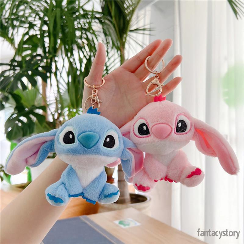 Keychains 10 บาท พวงกุญแจ จี้ตุ๊กตาการ์ตูน Stitch and Angel Lilo & Stitch ขนาด 12 ซม. เหมาะกับของขวัญวันเกิด สําหรับเด็กผู้หญิง Hobbies & Collections