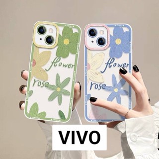 เคสมือถือสกรีนลายดอกไม้ ซิลิโคน ขอบสี กันกระแทก สำหรับVivo Y3 Y11 V17pro Y12 Y17 Y19 Y95 Y93 ทุกรุ่น #543