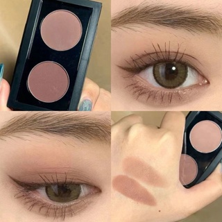 Spot second hair# Taro mud rose tea! Low saturation olive leather pink brown two-color eyeshadow plate monochrome matte pure wind and large ground color 8.cc