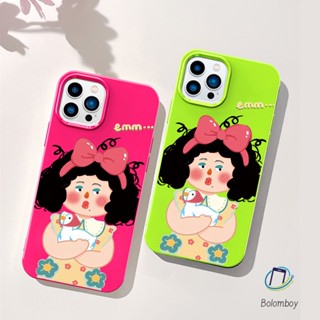 คู่เคสโทรศัพท์ สำหรับไอโฟน 11 12 13 14 15 Pro Max 7 8 Plus XR X XS MAX เป็ดและเด็กผู้หญิง อ่อนนุ่มทีพียูสีเยลลี่เปลือก