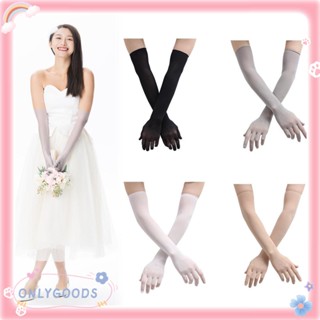 Only ถุงมือตาข่าย ป้องกันแสงแดด สีโปร่งใส สําหรับงานพรอม
