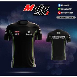 เสื้อยืดคอกลม แขนสั้น ผ้าไมโครไฟเบอร์ พิมพ์ลาย KAWASAKI