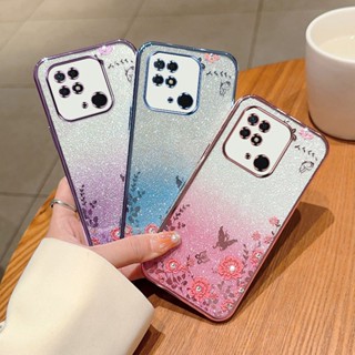 เคสโทรศัพท์ซิลิโคน TPU แบบนิ่ม ลายกลิตเตอร์ กันกระแทก ประดับเพชรเทียม สําหรับ Redmi 9 9A 9C 9T 10 10A 10C