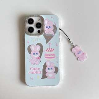 เคสโทรศัพท์มือถือแบบแข็ง ชุบไฟฟ้า ลายการ์ตูนกระต่าย สีเงิน สําหรับ iPhone 11 12 12Pro 12promax 13 13Pro 13promax 14 14Pro 14promax 11