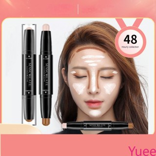 เพาะกาย Chuangyan Double-headed Face Repair Stick คอนซีลเลอร์คงที่แต่งหน้ากันน้ำ Highlight Stick สเตอริโอ Face Brightening ปากกา yuee