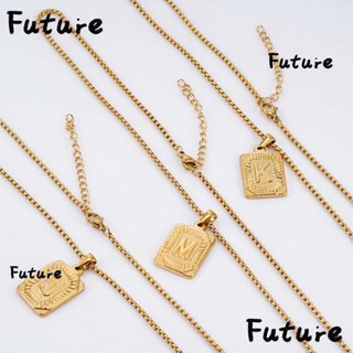 Future สร้อยคอโซ่ ทอง 14K จี้ตัวอักษร สไตล์ฮิปฮอป หรูหรา เครื่องประดับ สําหรับผู้ชาย ของขวัญ ปาร์ตี้