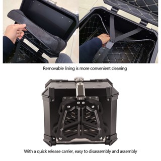 Newyork251 Universal Black 45L Motorcycle Adventure Aluminium Top Case Tail Box กระเป๋าเดินทาง