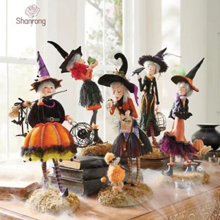 Shanrong halloween ฟิกเกอร์ รูปแม่มด งานฝีมือสยองขวัญ สําหรับตกแต่งบ้าน DIY