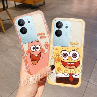 ใหม่ เคสโทรศัพท์มือถือ TPU นิ่ม แบบใส ลายการ์ตูนน่ารัก สีชมพู สีเหลือง สําหรับ VIVO V29 VIVO V29 5G 2023