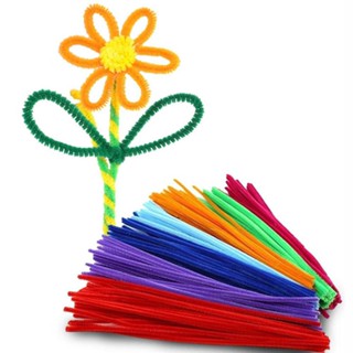 100pcs Random Color Creative DIY Educational Pipe Cleaner Montessori Materials Chenille Craft Plush Toys