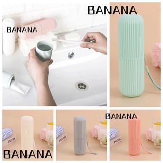 Banana1 แปรงสีฟันพลาสติก แบบพกพา อุปกรณ์เสริม สําหรับห้องน้ํา