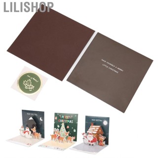 Lilishop Greeting Card Three Dimensional Christmas Decorative Paper With Envelope