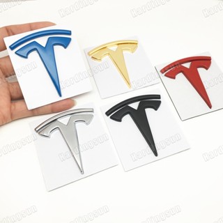 สติกเกอร์โลหะ ลายโลโก้ 3D สําหรับติดตกแต่งรถยนต์ Tesla Model S Model X 3 P100D P85D 200