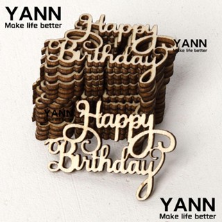 Yann1 แผ่นไม้แกะสลักตัวอักษร สําหรับแขวนตกแต่งงานปาร์ตี้ 15 ชิ้น