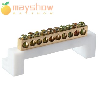 Mayshow บล็อกขั้วต่อสายไฟ แถวเดียว สีเหลือง และสีเขียว 10 ตําแหน่ง