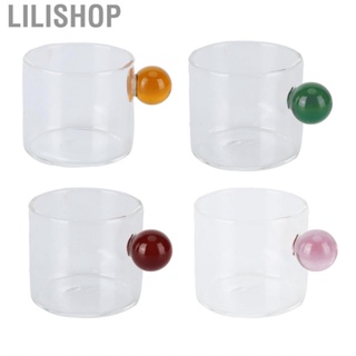 Lilishop 120ml Teacup Glass Mug Transparent Heat Resistant Cup With Handle HG