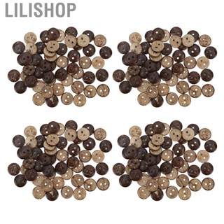 Lilishop 200 Pcs Thick Coconut  Button 2 Holes Practical Novel Material Safety Brown