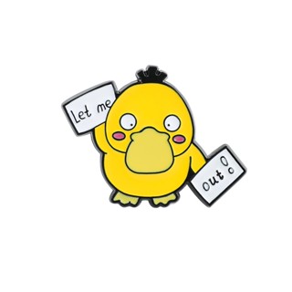 เข็มกลัด Psyduck อะนิเมะการ์ตูนป้ายโลหะผสมเคลือบ