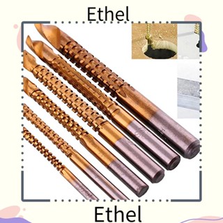 Ethel1 ชุดดอกสว่านเกลียว HSS ไทเทเนียม 3-8 มม. สําหรับงานไม้ 6 ชิ้น