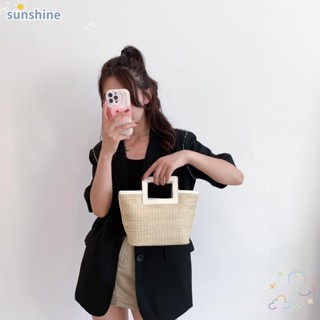 Ssunshine กระเป๋าถือ กระเป๋าสะพายไหล่ หนัง PU แบบนิ่ม แฮนด์เมด ใช้ซ้ําได้ ขนาดใหญ่ จุของได้เยอะ สําหรับผู้หญิง