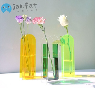 Janfat แจกันดอกไม้อะคริลิค ไฮโดรโปนิก สีรุ้ง สไตล์โมเดิร์น สําหรับตกแต่งโต๊ะ