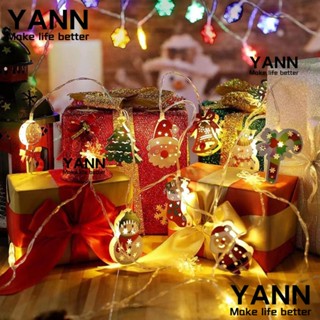 Yann1 สายไฟ Led 10 ดวง ลายซานตาคลอส เกล็ดหิมะ กวางเอลก์ 1.65 ม. สําหรับตกแต่งต้นคริสต์มาส