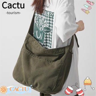 Cactu Canva Hobo กระเป๋าสะพายไหล่ ลําลอง ความจุขนาดใหญ่ เหมาะกับการพกพาเดินทาง ทํางาน โรงเรียน