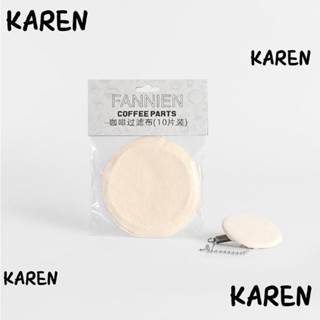 Karen กาลักน้ํา ผ้าฝ้าย สีเบจ แบบเปลี่ยน สําหรับชงกาแฟ 10 ชิ้น