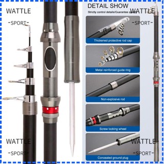 Wattle คันเบ็ดตกปลา แบบยืดไสลด์ได้ เบาพิเศษ สําหรับเดินทาง