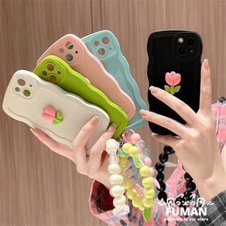 เคสโทรศัพท์มือถือ ซิลิโคนนิ่ม ลายดอกทิวลิป พร้อมสายคล้องมือ สําหรับ Xiaomi 13 Ultra Lite Civi 3 Poco X3 Pro NFC M3 C31 M5S M2 C40 Mi 11T Pro